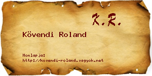 Kövendi Roland névjegykártya