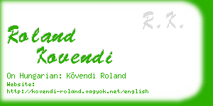 roland kovendi business card